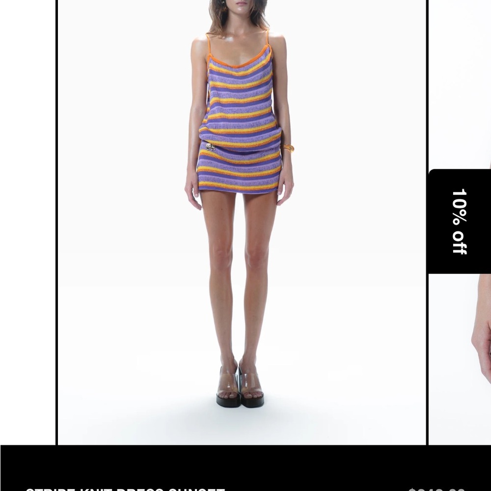 Striped Purple & Yellow Knit Mini Dress